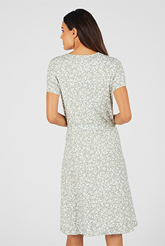 Robe effet cache-coeur fibres viscose stretch Lenzing™ EcoVero™