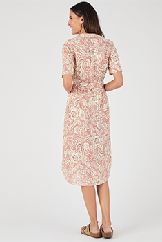 Robe boutonnée mélange lin