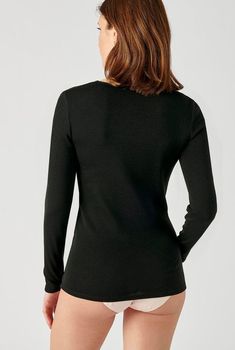 T-shirt lange mouwen, guipurekant Thermolactyl