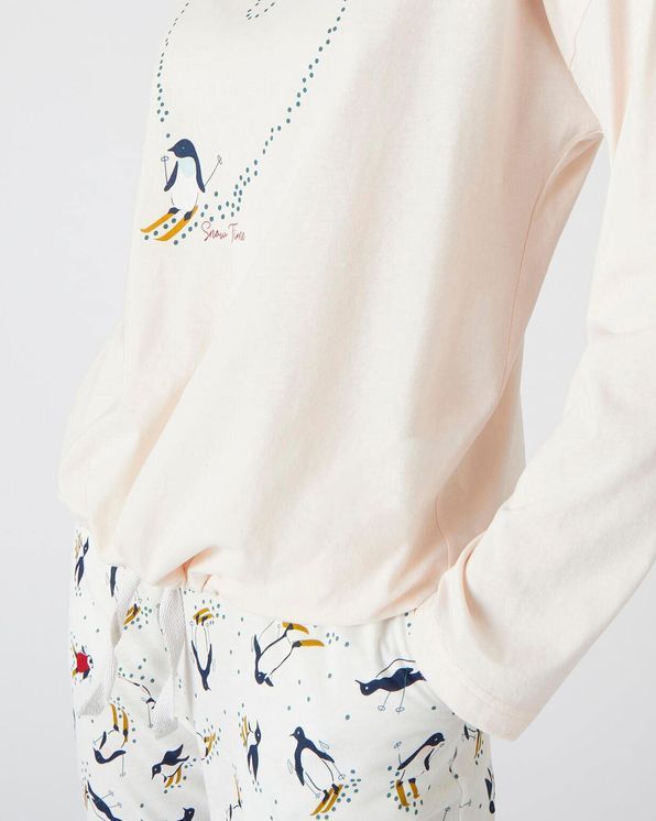 Pyjama motifs pingouins jersey pur coton peigné