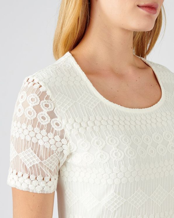 T-shirt in tricot met kant