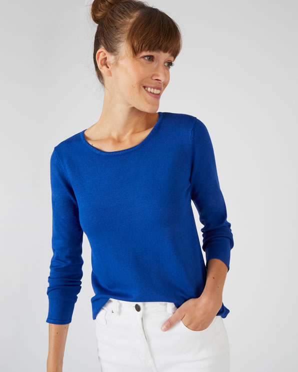Pull maille fluide unie ou fleurie