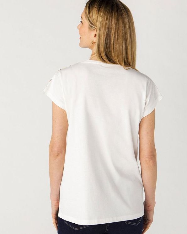 T-shirt pur coton imprimé végétal