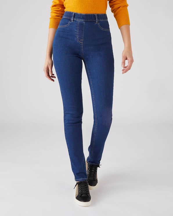 Pull-on jeans met smal toelopende pijpen, Perfect Fit by Damart