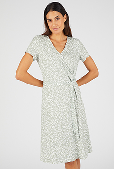 Robe effet cache-coeur fibres viscose stretch Lenzing™ EcoVero™
