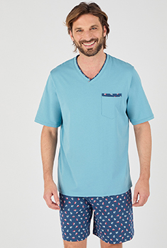Pyjamashort van puur gekamd katoen