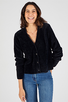 Harig gebreid vest
