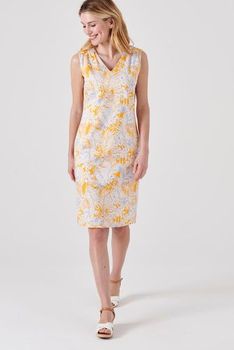 Robe satin de coton stretch imprimé