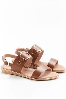Sandales avec boucle métallique cuir mouton