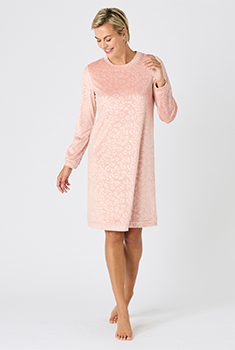 Nachthemd velours reliëf met Thermolactyl-label