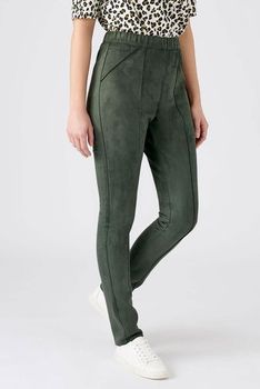 Pull-on broek in suedine met stretch