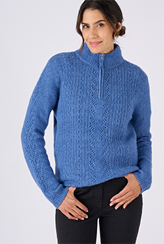 Pull col zippé mélange alpaga