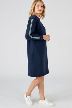 Robe sweat coton mélangé biais contrastant
