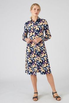 Robe-chemisier tissu crêpe stretch reliéfé