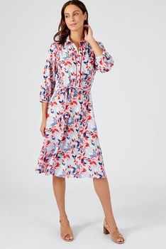 Robe tissu crêpe stretch reliéfé imprimé