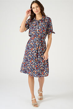 Robe-chemise boutonnée imprimée