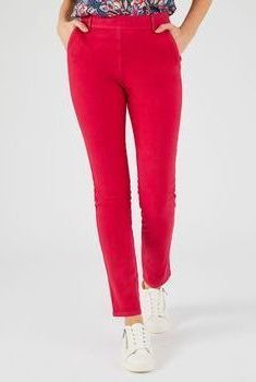 Broek met platte buik-effect in katoen met bi-stretch