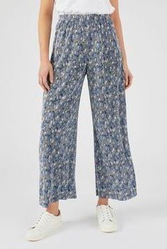 7/8-broek in plissé met grafische print, pull-on