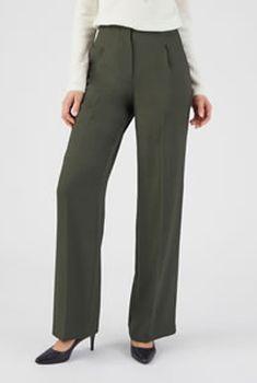 Soepele broek met wijde pijpen