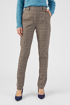 Pull-on broek in geruit jacquardtricot