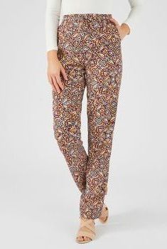 Soepele pull-on broek met print