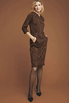 Robe maille jacquard effet reliéfé brillant