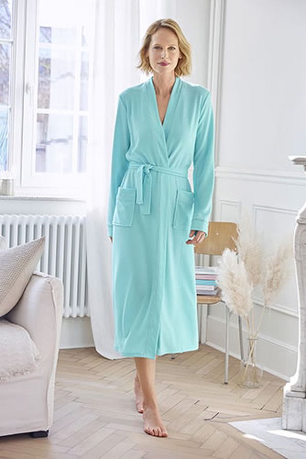 Robe De Chambre Maille Nid D Abeille Peignoirs Damart Belgique
