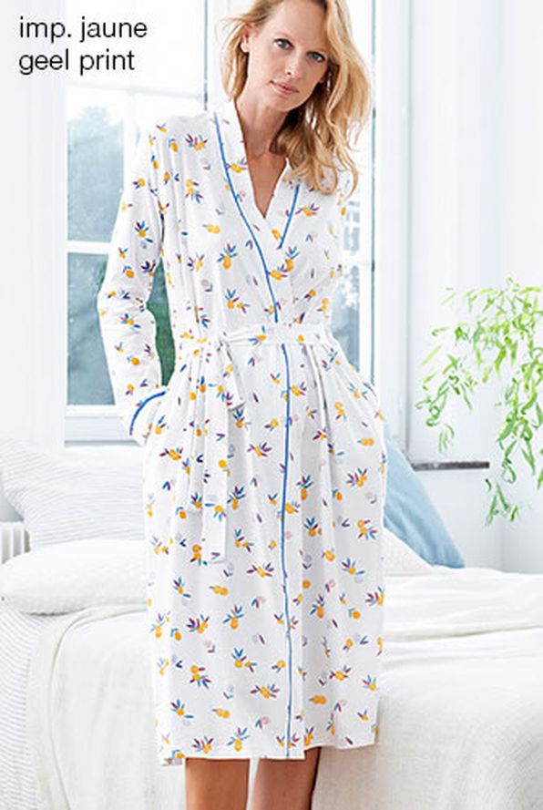 Robe De Chambre Pur Coton Peigne Sweet Lemon Peignoirs