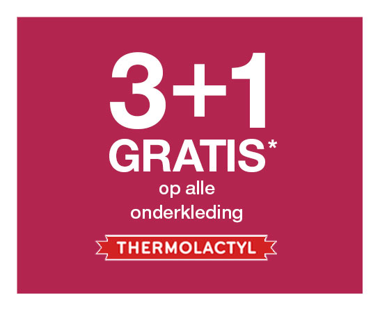3+1 GRATIS* op alle onderkleding Thermolactyl