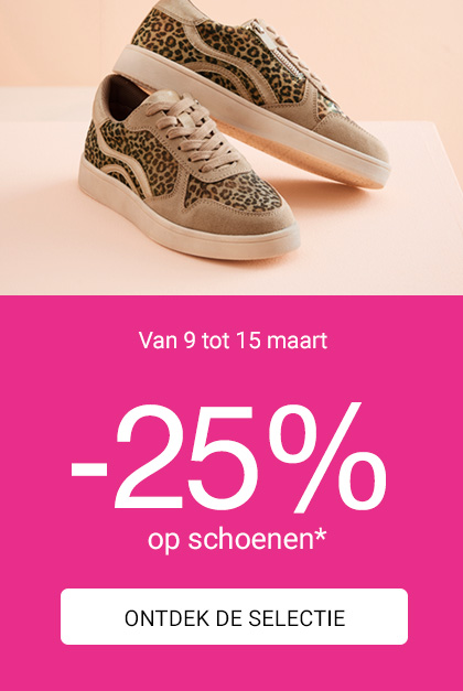 Van 9 tot 15 maart -25% op schoenen*. Ontdek de selectie.