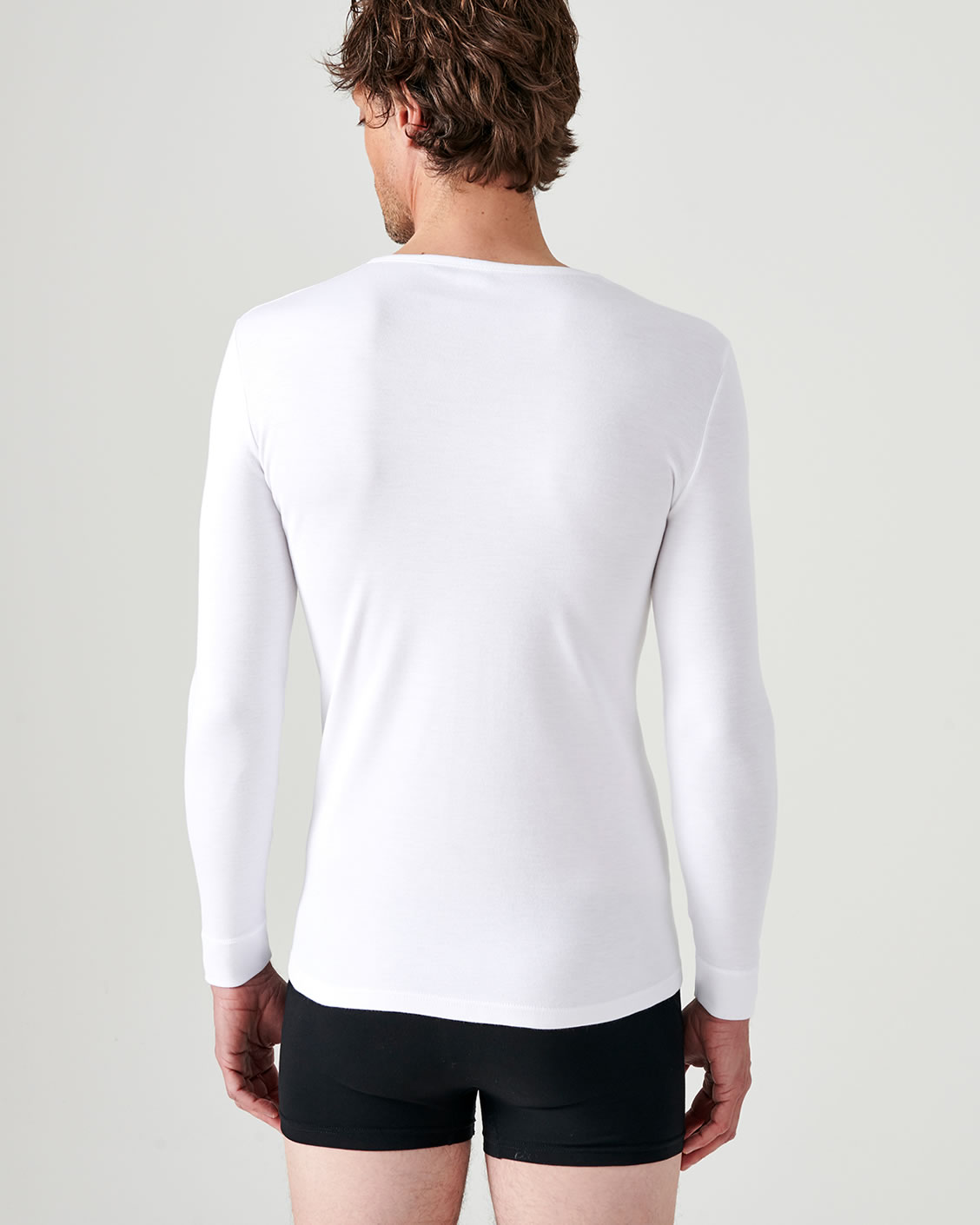 T-shirt col V, maille interlock Thermolactyl