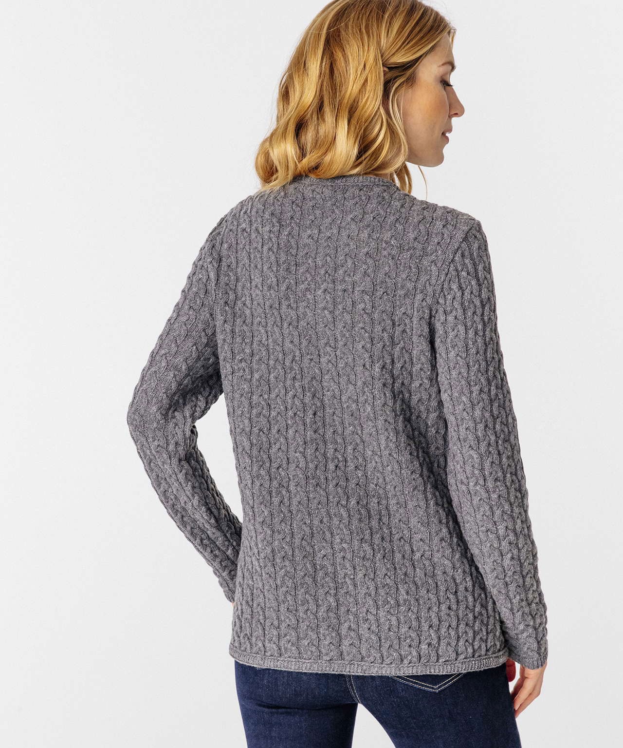 Cardigan kabeltricot, mix lambswool