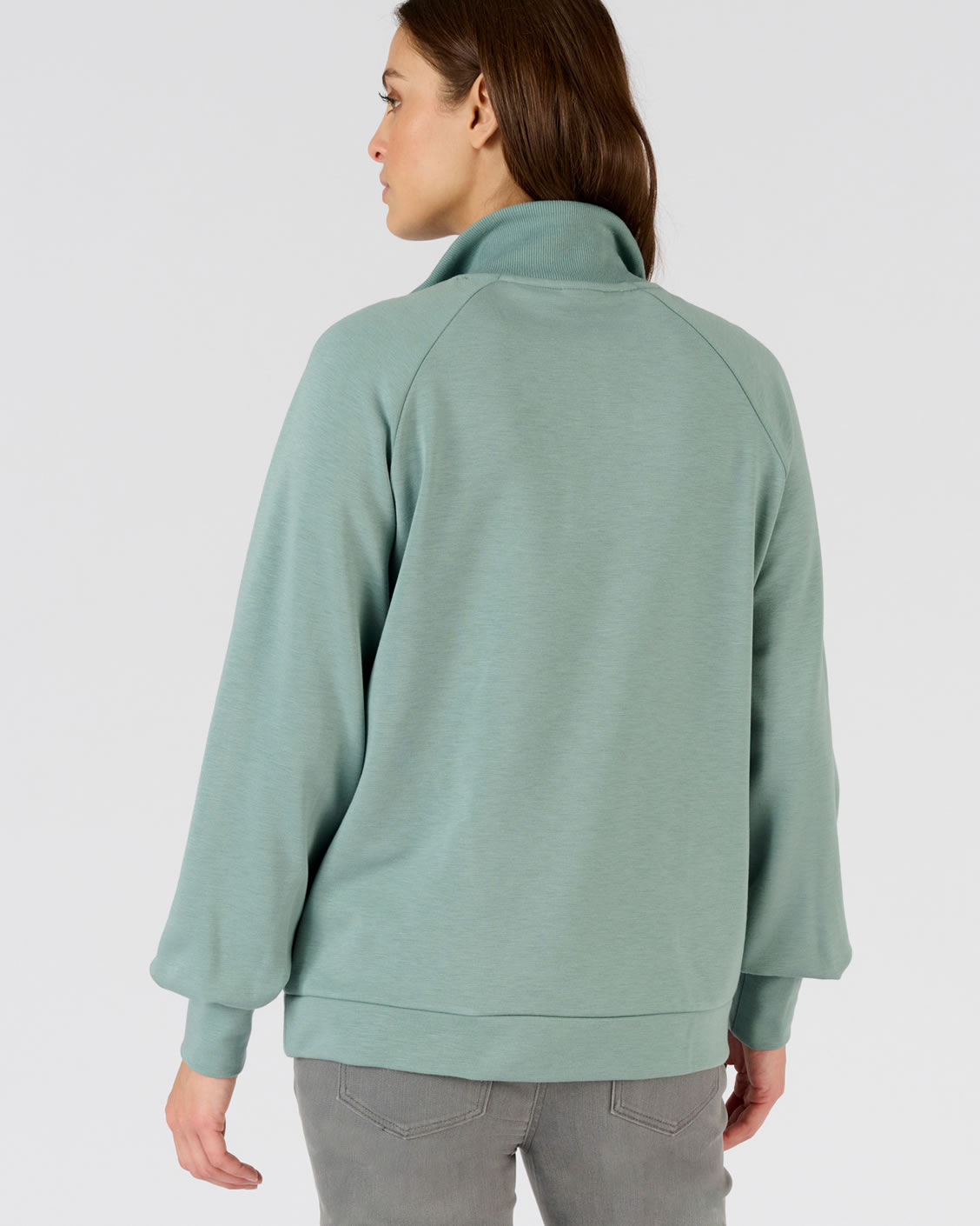 Sweat-shirt en molleton col camionneur zippé