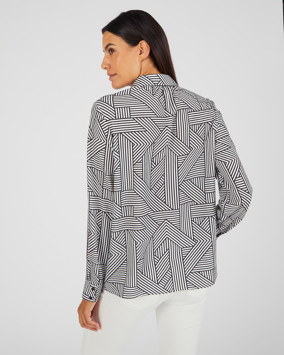 Chemisier crêpe reliéfé stretch