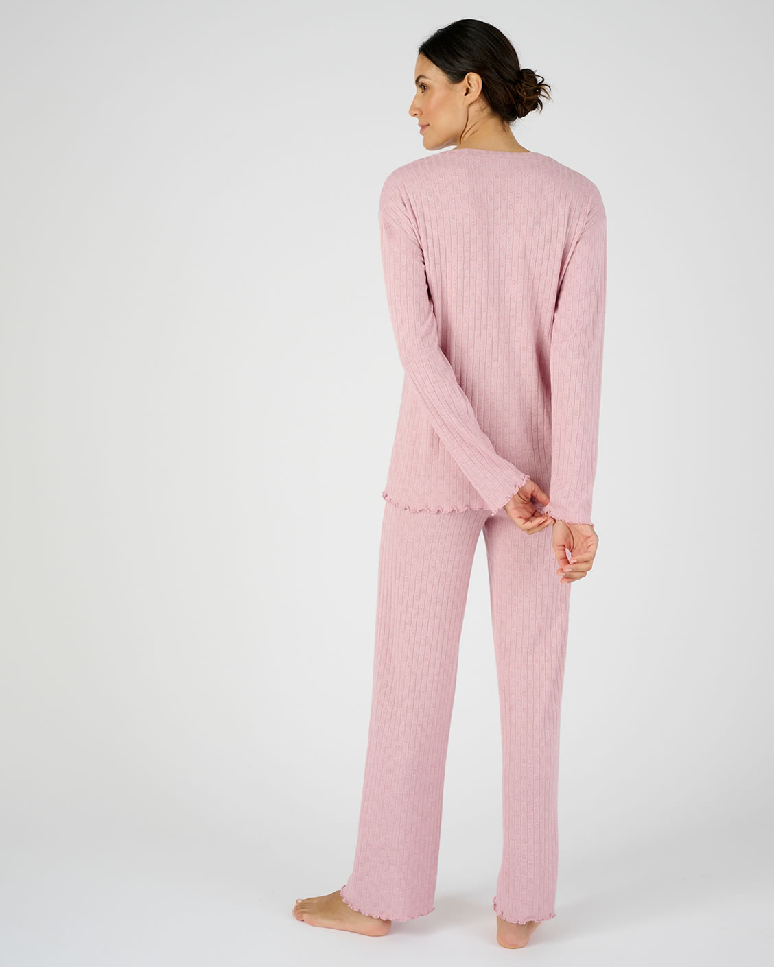 Pyjama van pointelle-breisel