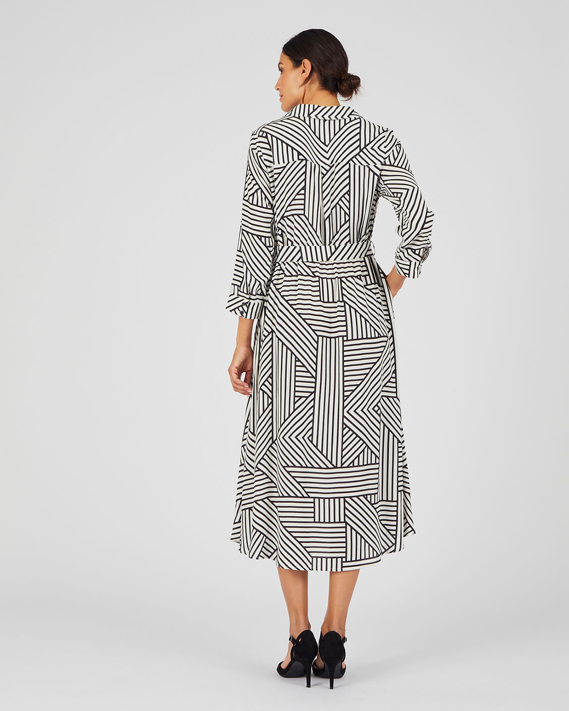 Crêpe jurk met grafische print