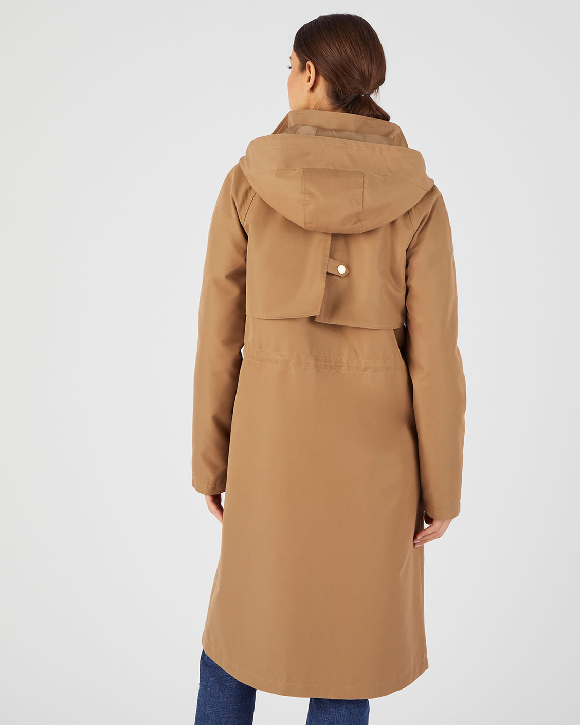 Lange parka in trenchcoatstijl