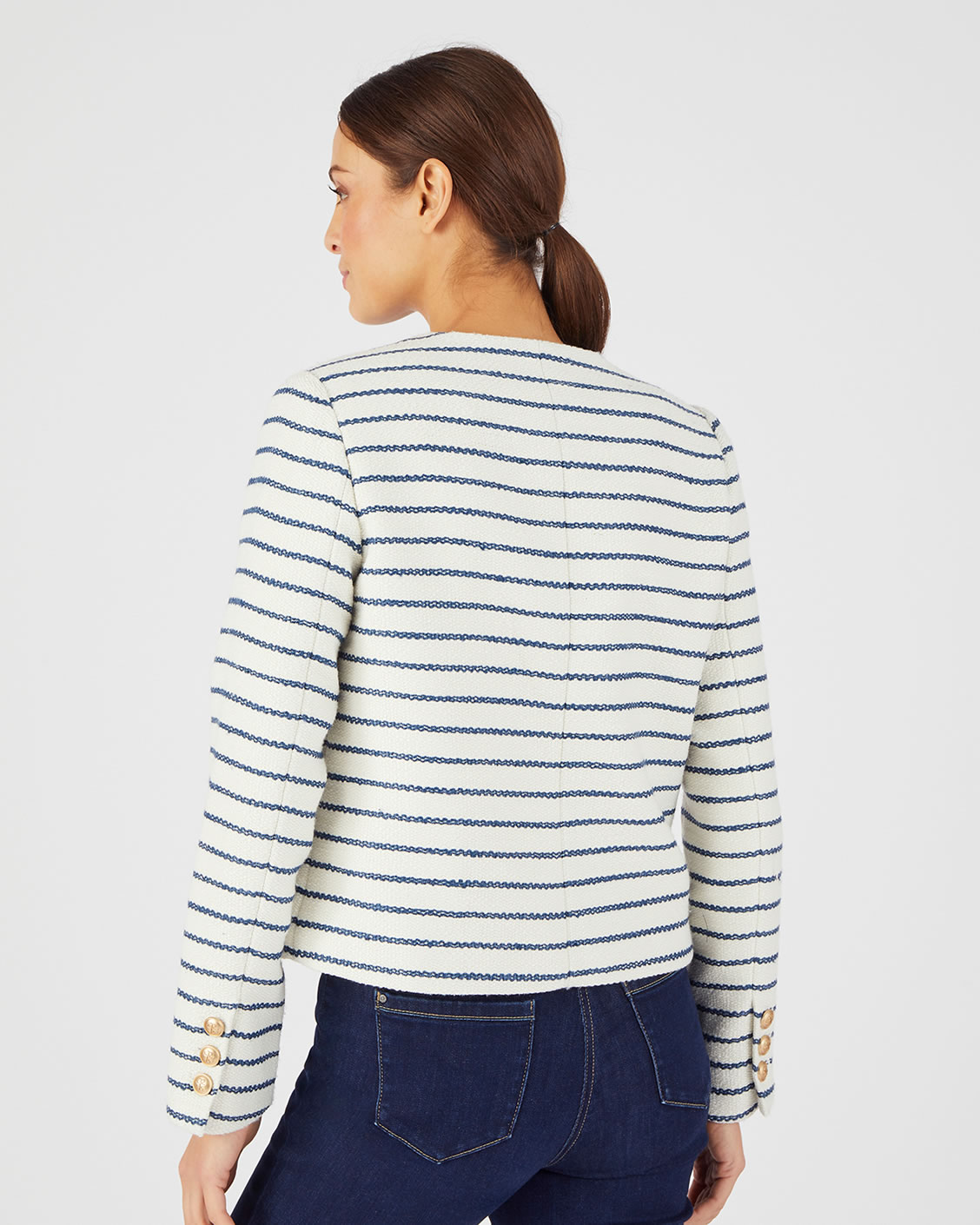 Gestreept tweed jasje
