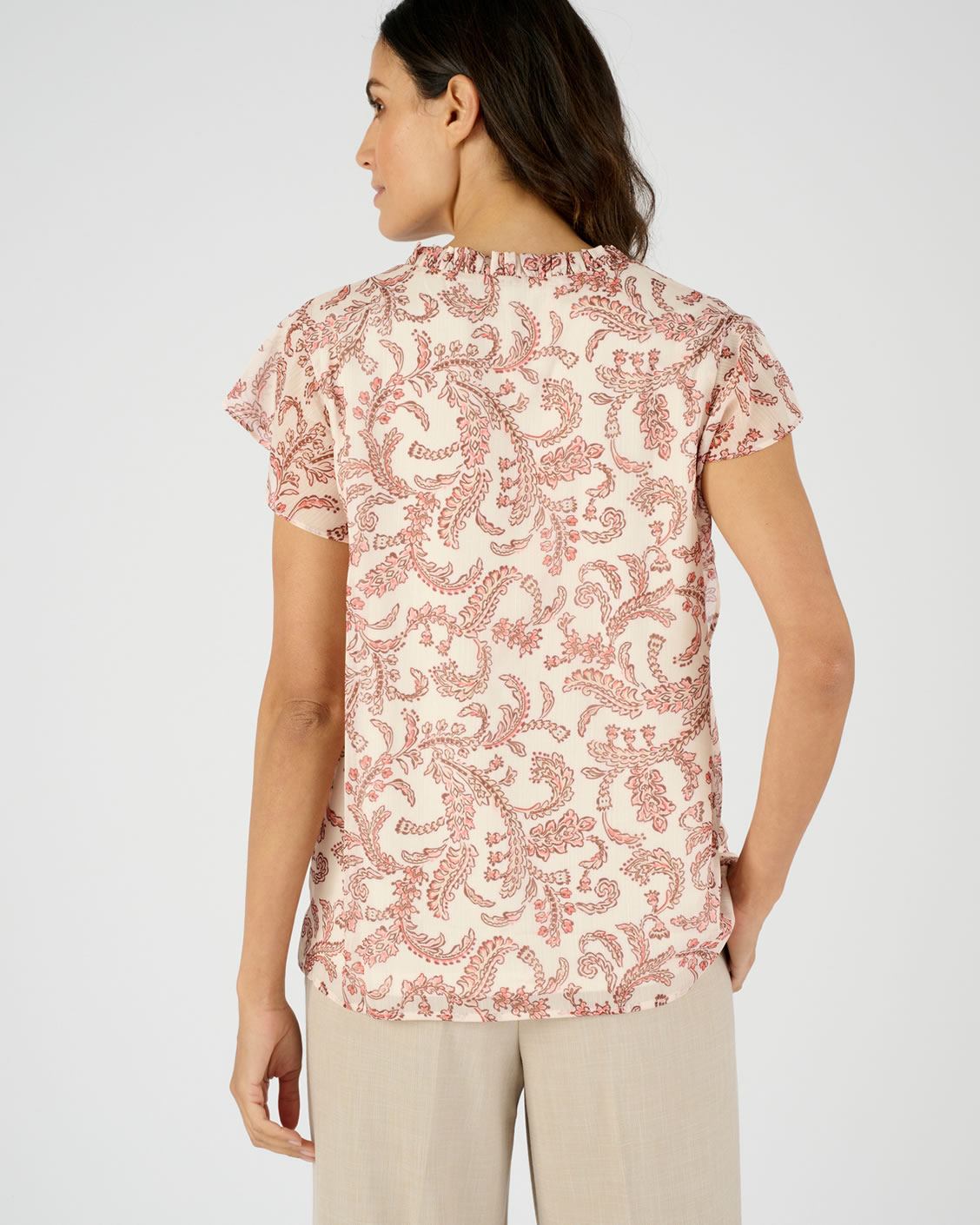 Glanzende voile blouse