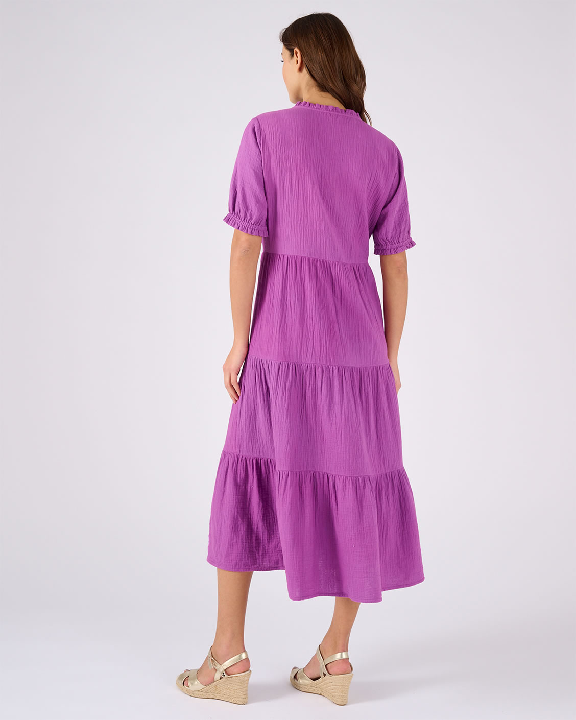 Robe à volants en gaze de coton