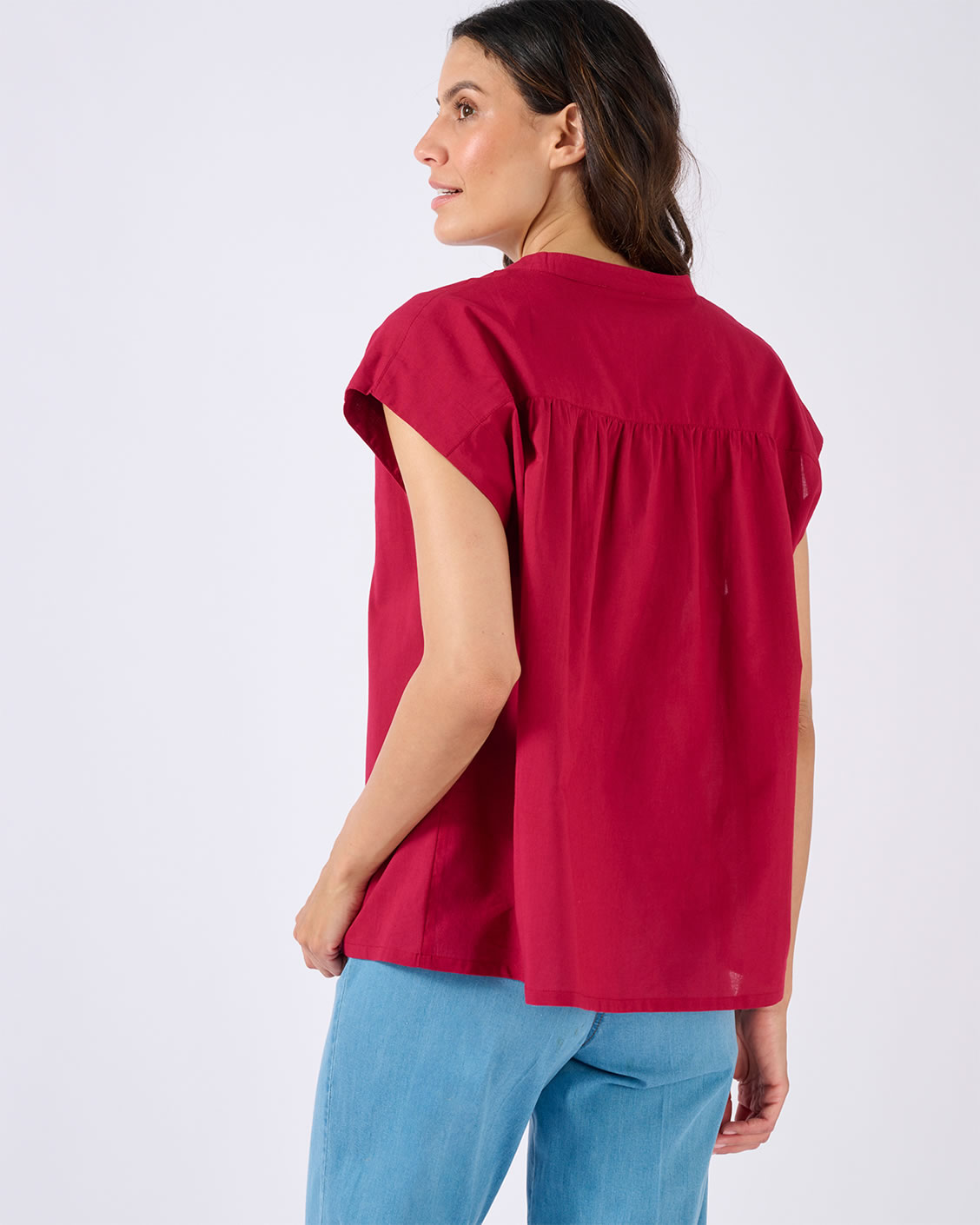 Chemisier sans manches en voile de coton