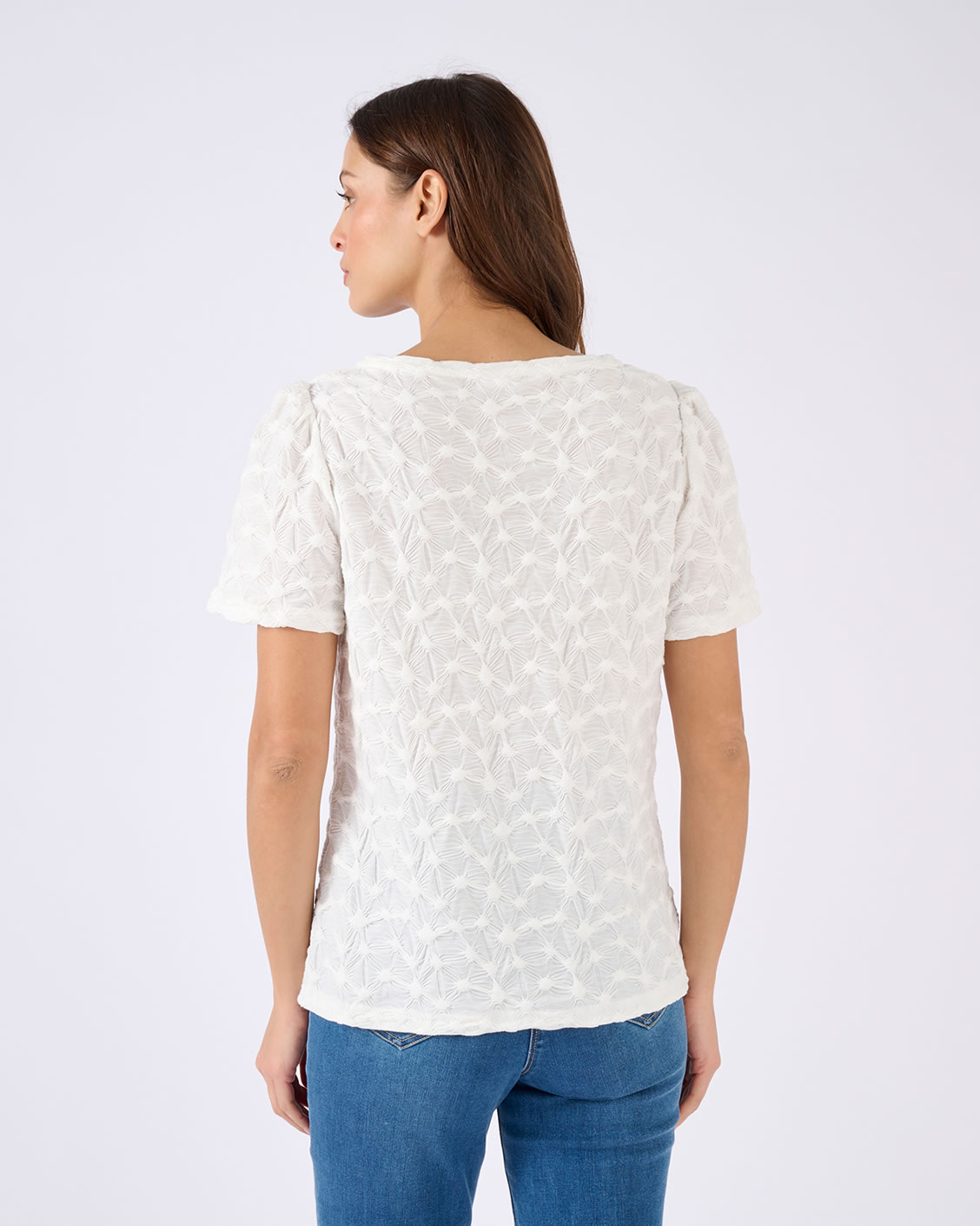 T-shirt van breisel met reliëf
