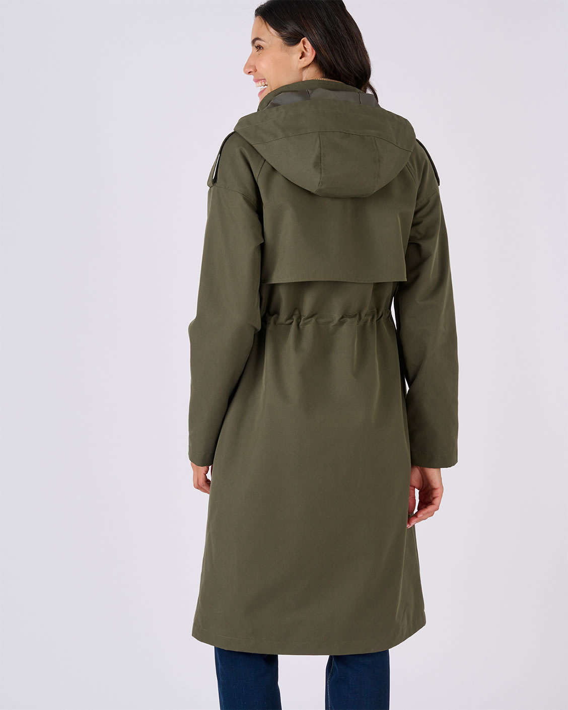 Lange parka in trenchcoatstijl