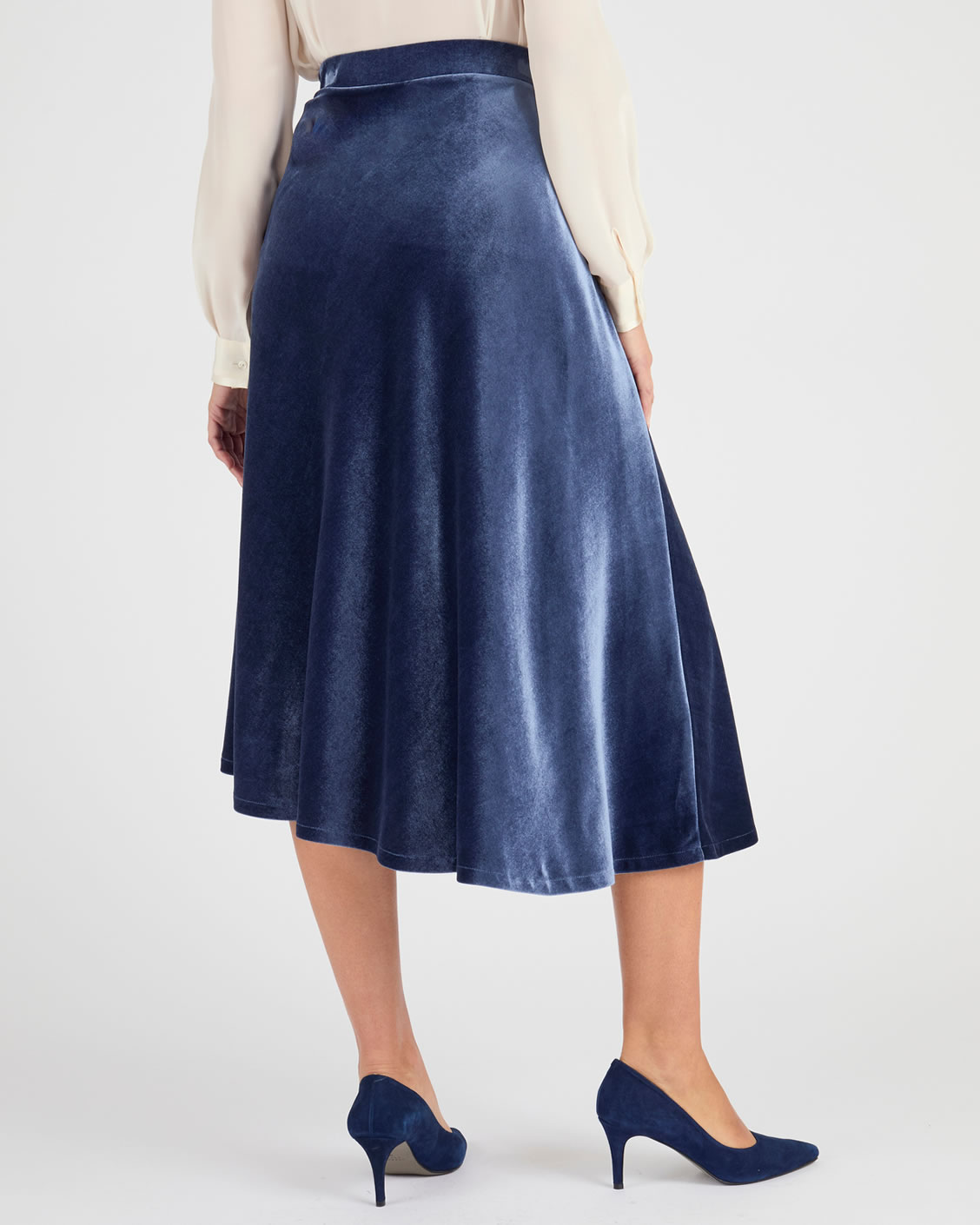 Halflange fluwelen rok