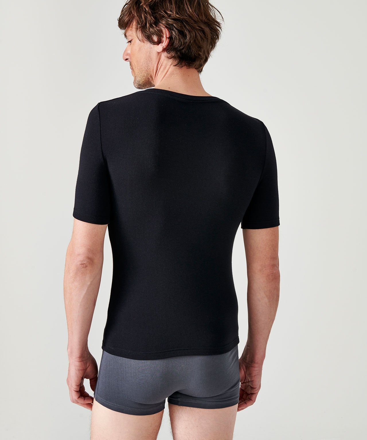T-shirt met korte mouwen V-hals fijn geribd Thermolactyl Sensiti