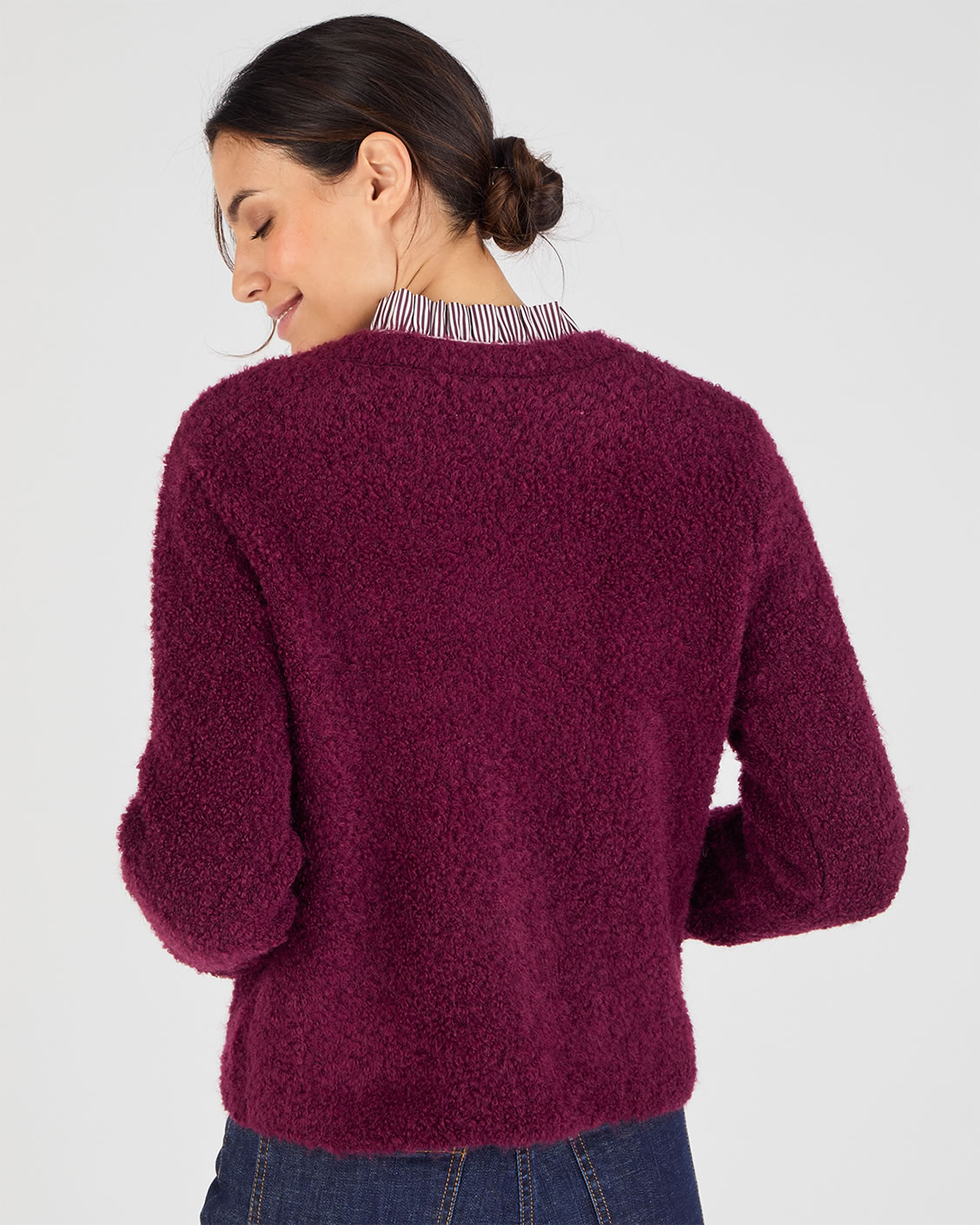 Cardigan maille bouclette