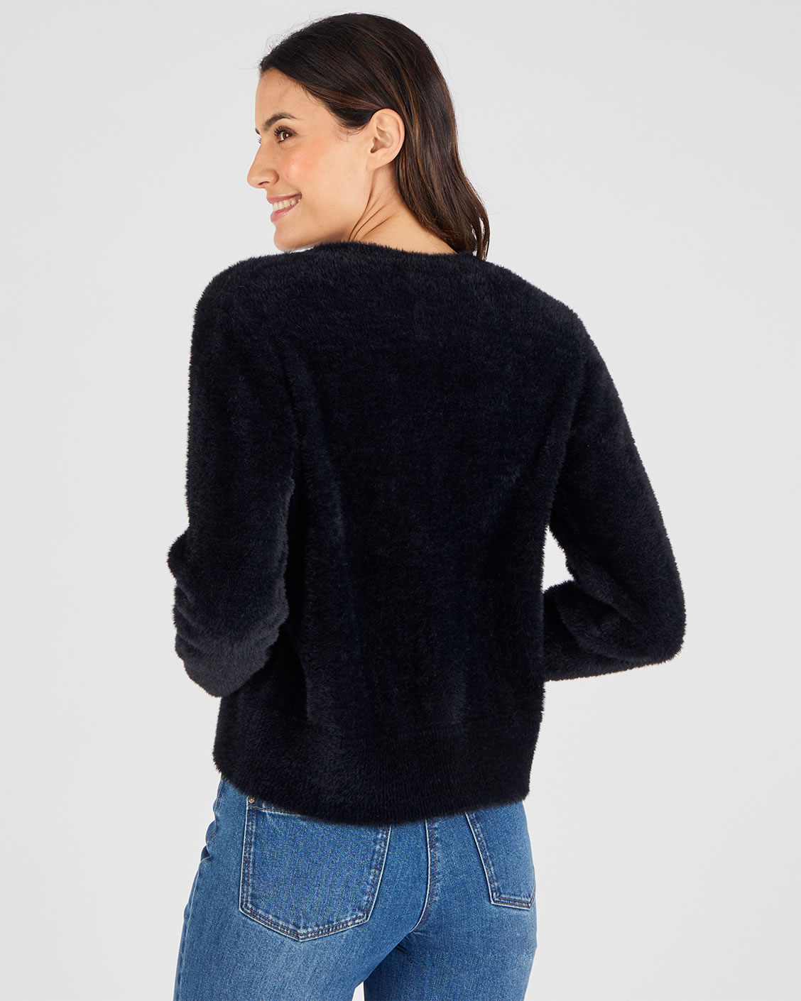 Harig gebreid vest