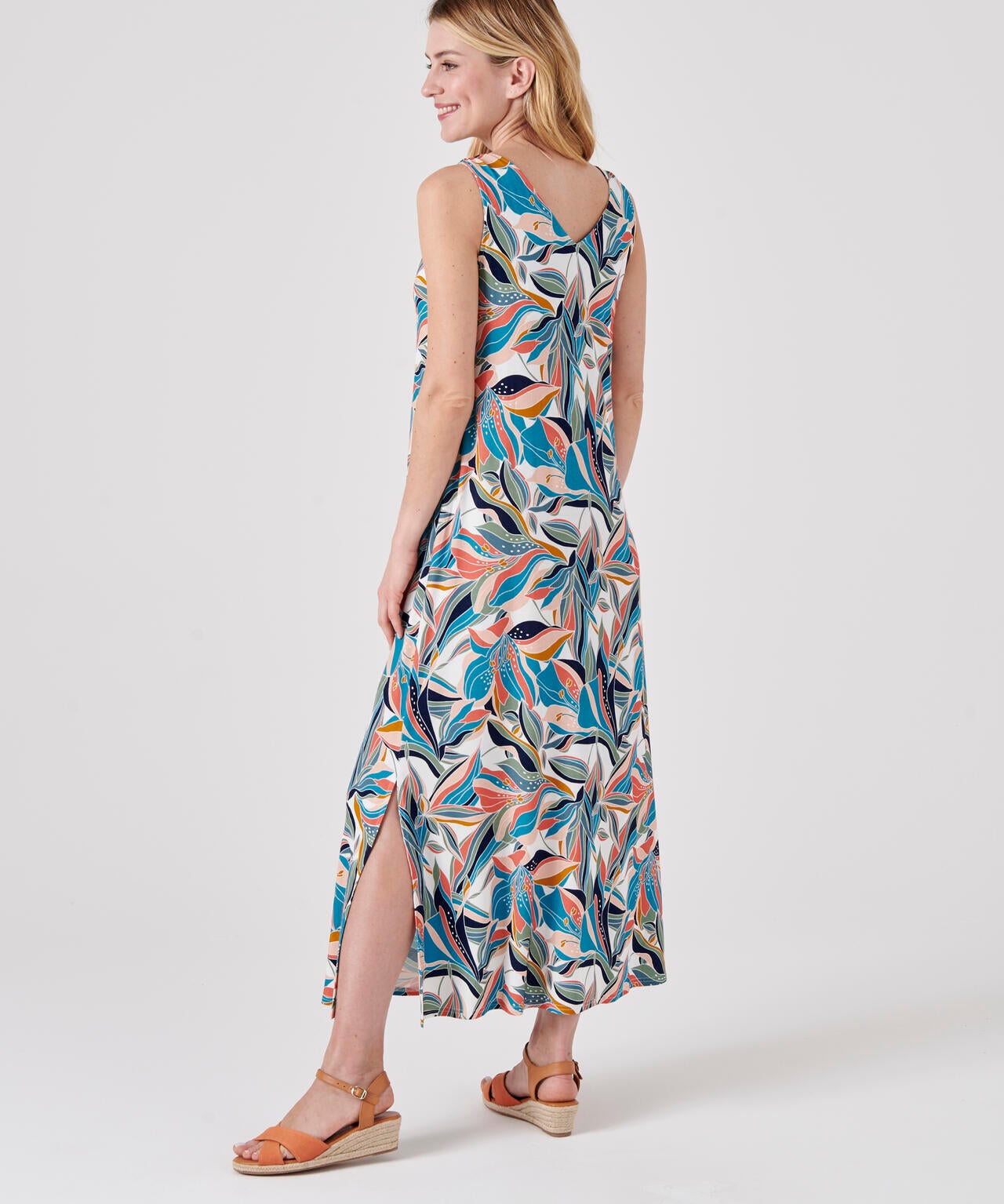 Lange jurk in stretchtricot