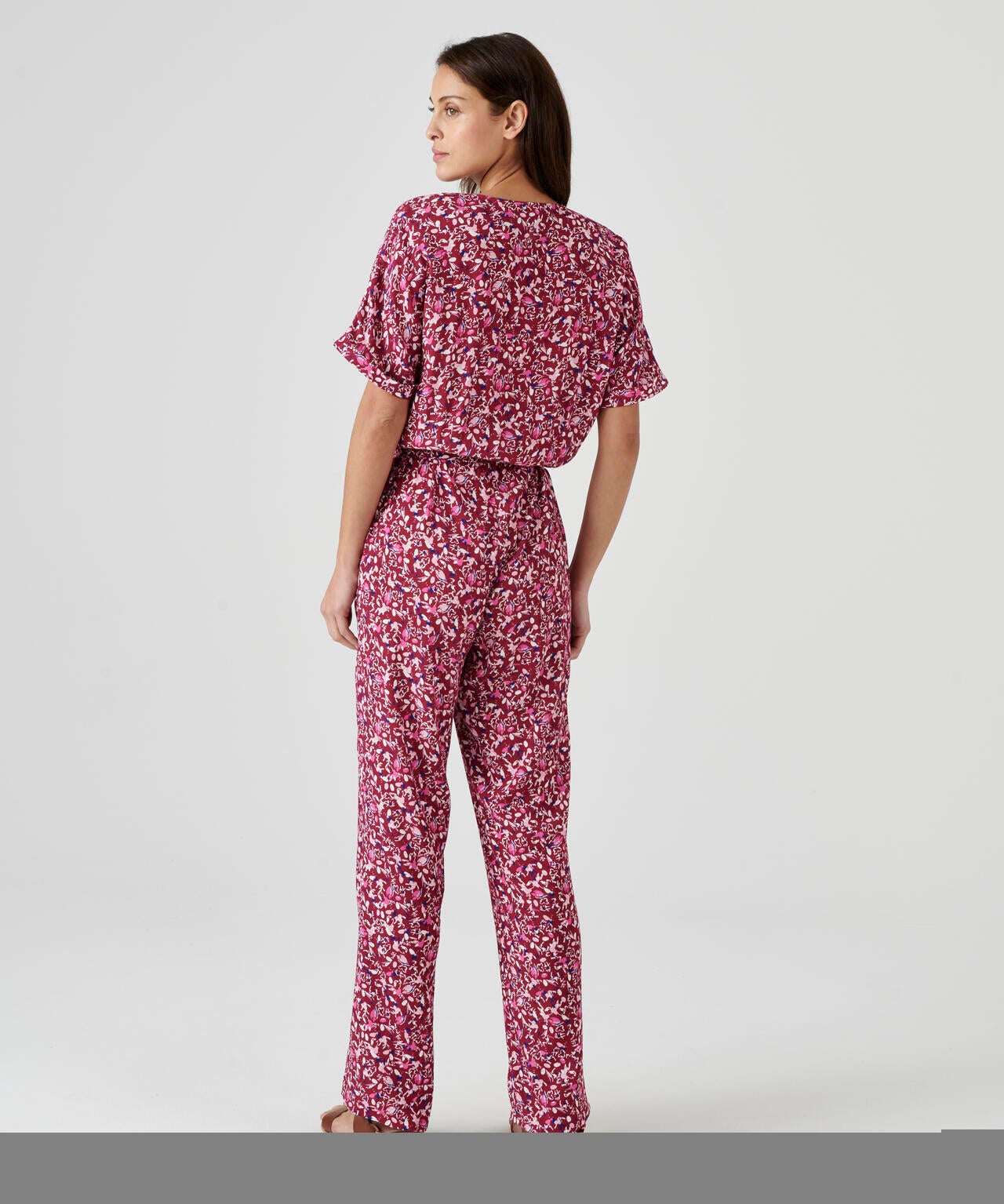 Jumpsuit met print in zachte viscose