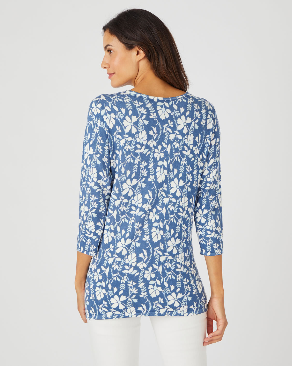 Pull maille fine manches 3/4